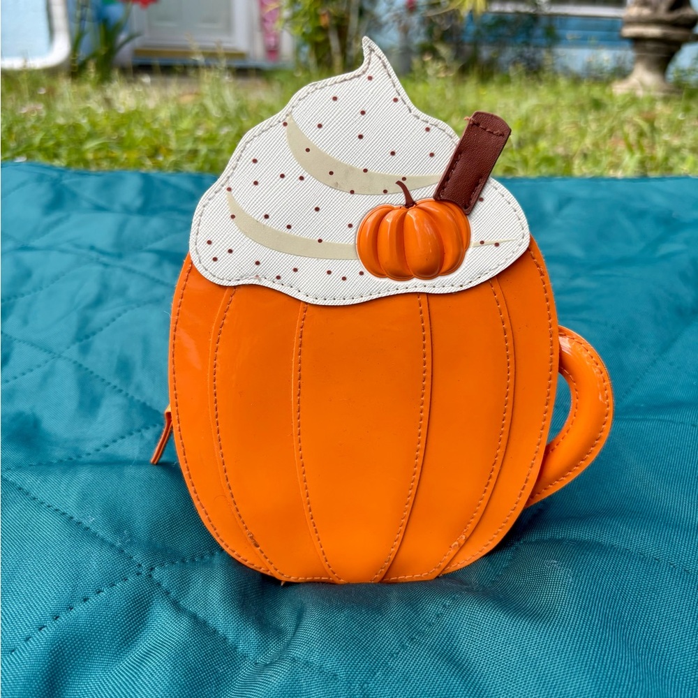 Bath & Body Works Pumpkin Spice Cosmetic Bag - Orange and White